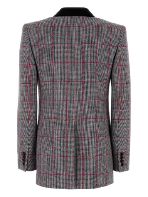 【Chloe】Double-breasted Checked Wool Blazer CHLOÉ Double-breasted checked wool-blend blazer | NET-A-PORTER
