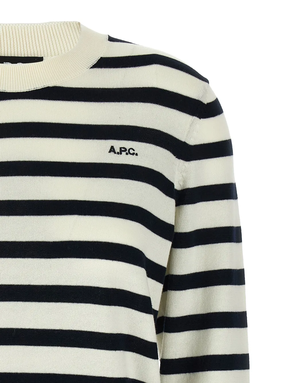 A.P.C. Josepha gestreepte trui met ronde hals Beige