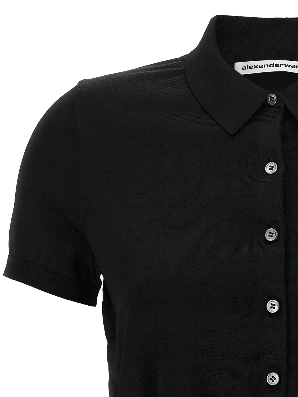 Alexander Wang Overhemd met geborduurd logo en korte mouwen Zwart