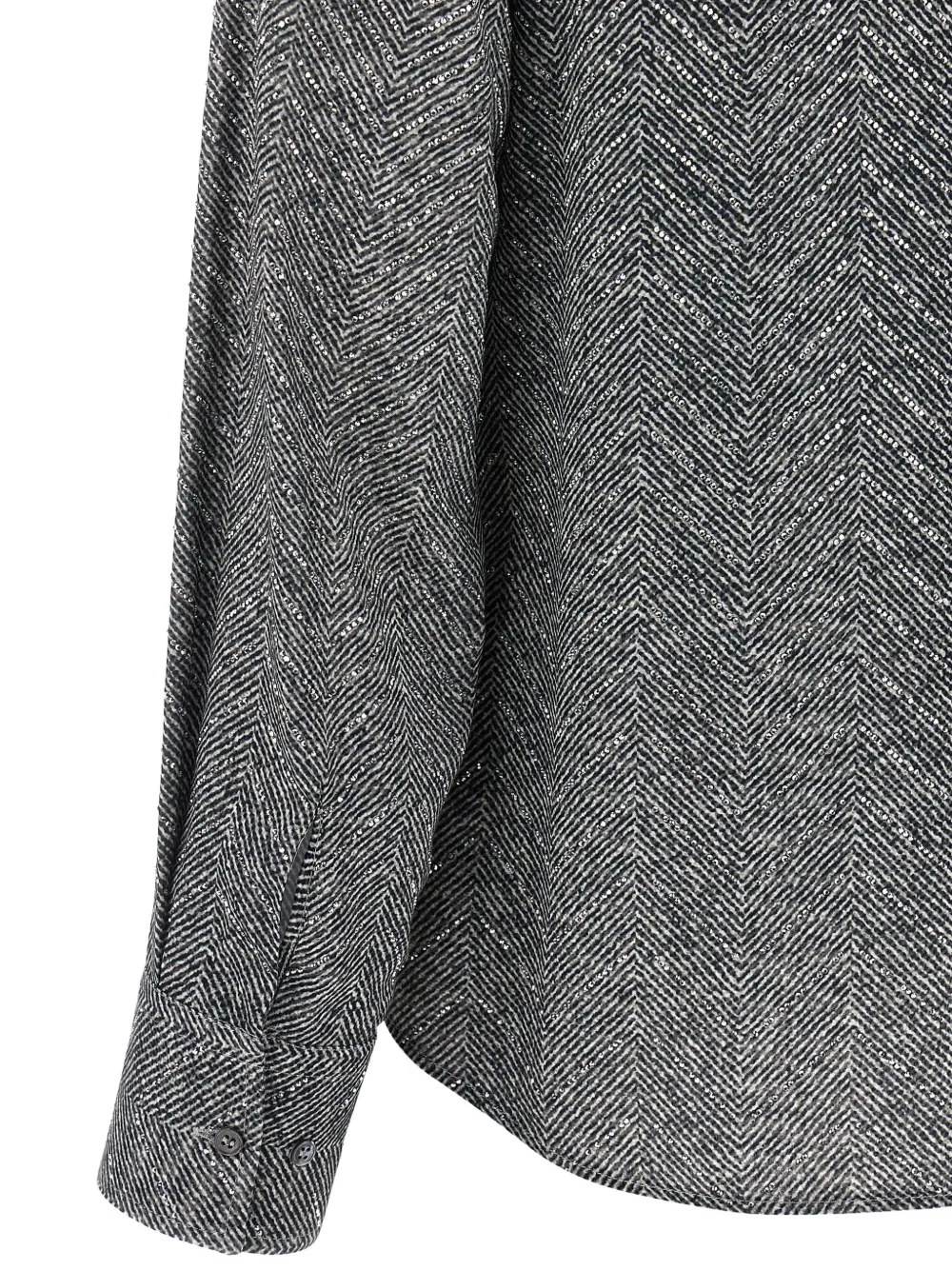 Ermanno Scervino Blouse verfraaid met stras en visgraatpatroon Grijs