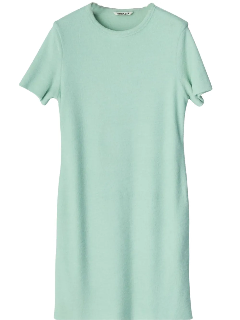 Auralee Short-sleeve Wool Mini Dress In Green