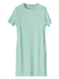 Auralee short-sleeve wool mini dress - Green