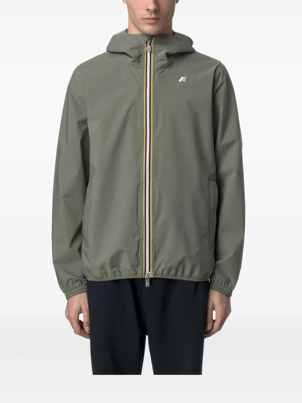 K-way Hooded Zip-front Jacket In Green