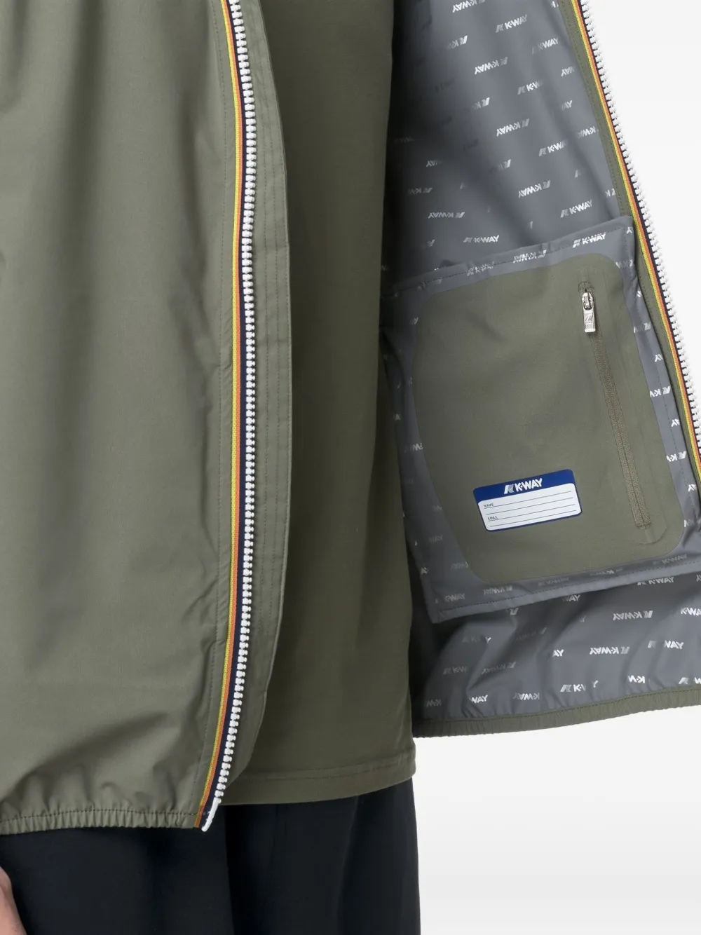 K-way Hooded Zip-front Jacket In Green