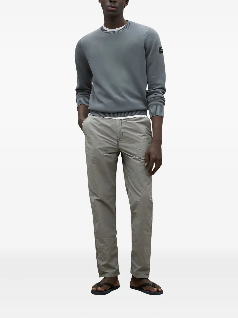 Ecoalf Broek met trekkoordtaille - Grijs