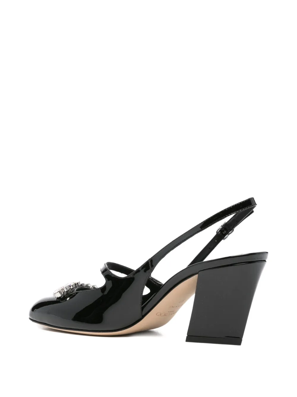 Jimmy Choo 70mm Belinda crystal-embellished slingback pumps Zwart