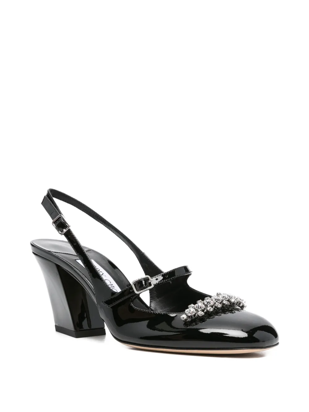 Jimmy Choo 70mm Belinda crystal-embellished slingback pumps Zwart