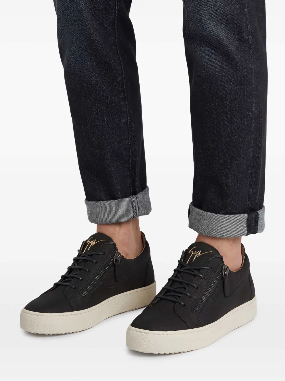  Giuseppe Zanotti Baskets Lacées à Zips - Noir 