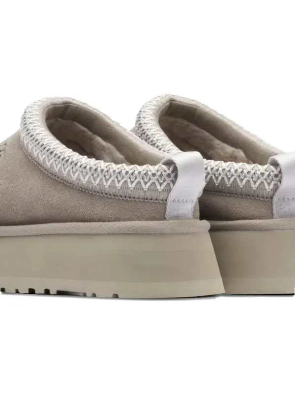 UGG Tazz platform-sole braided-trim Slippers | Grey | FARFETCH