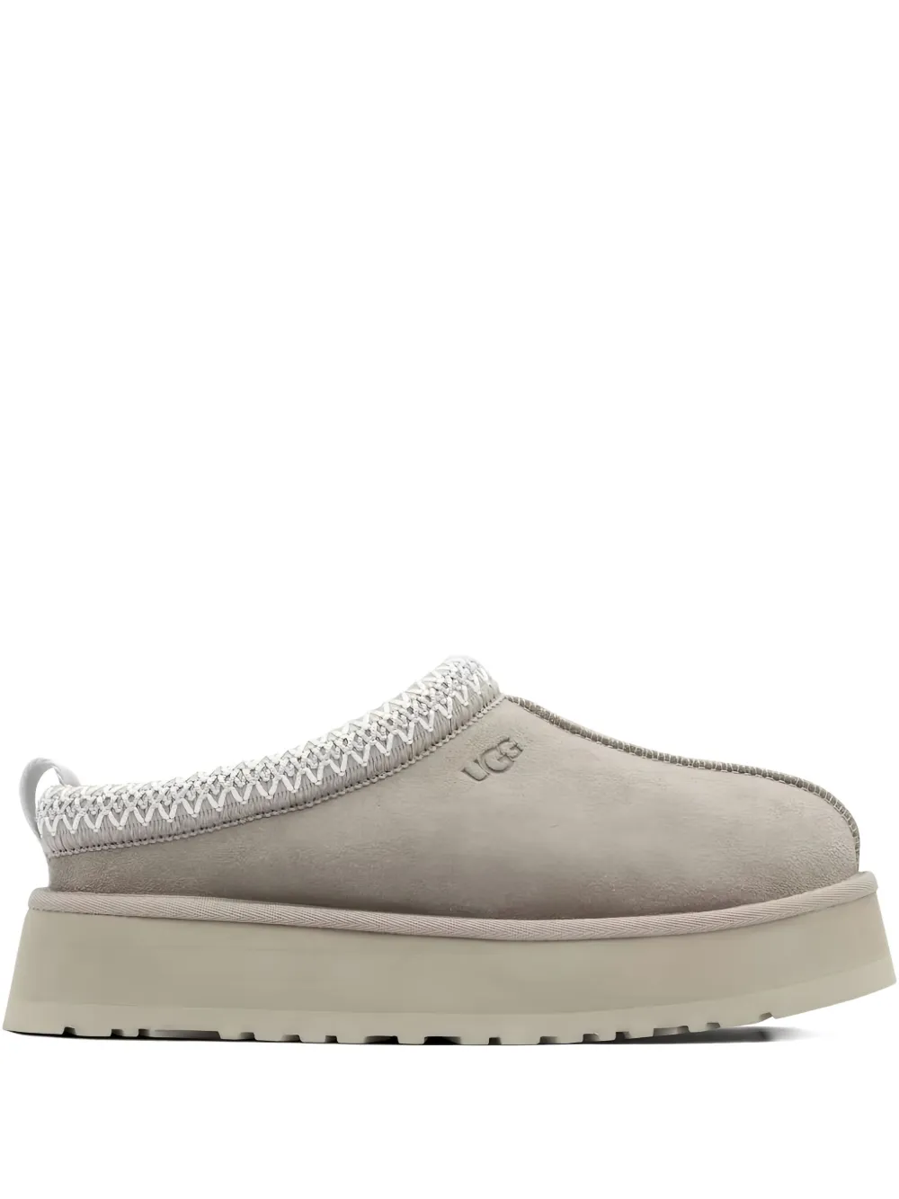 UGG Tazz platform-sole braided-trim slippers | Grey | Image 1