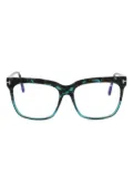 TOM FORD Eyewear tortoishell-pattern square-frame glasses - Brown