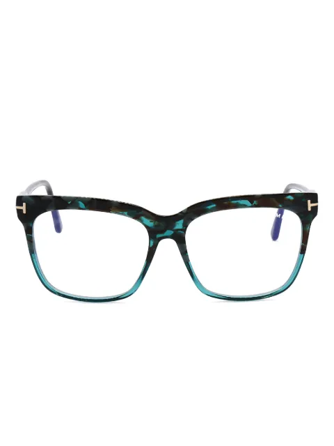 TOM FORD Eyewear tortoishell-pattern square-frame glasses