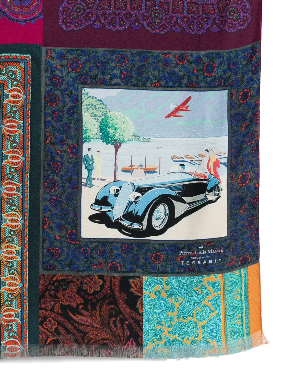 Pierre-Louis Mascia Sjaal met paisley-print en patchwork Blauw