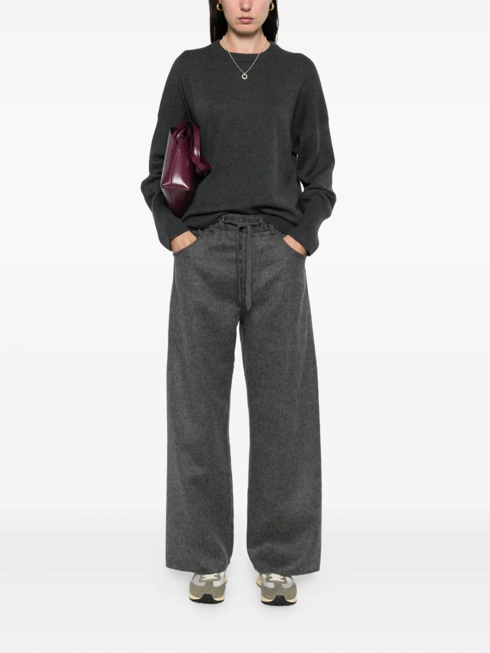 Brunello Cucinelli Kasjmier trui met ronde alsh Grijs