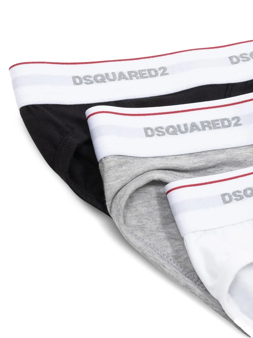 DSQUARED2 Drie slips met logoband Wit