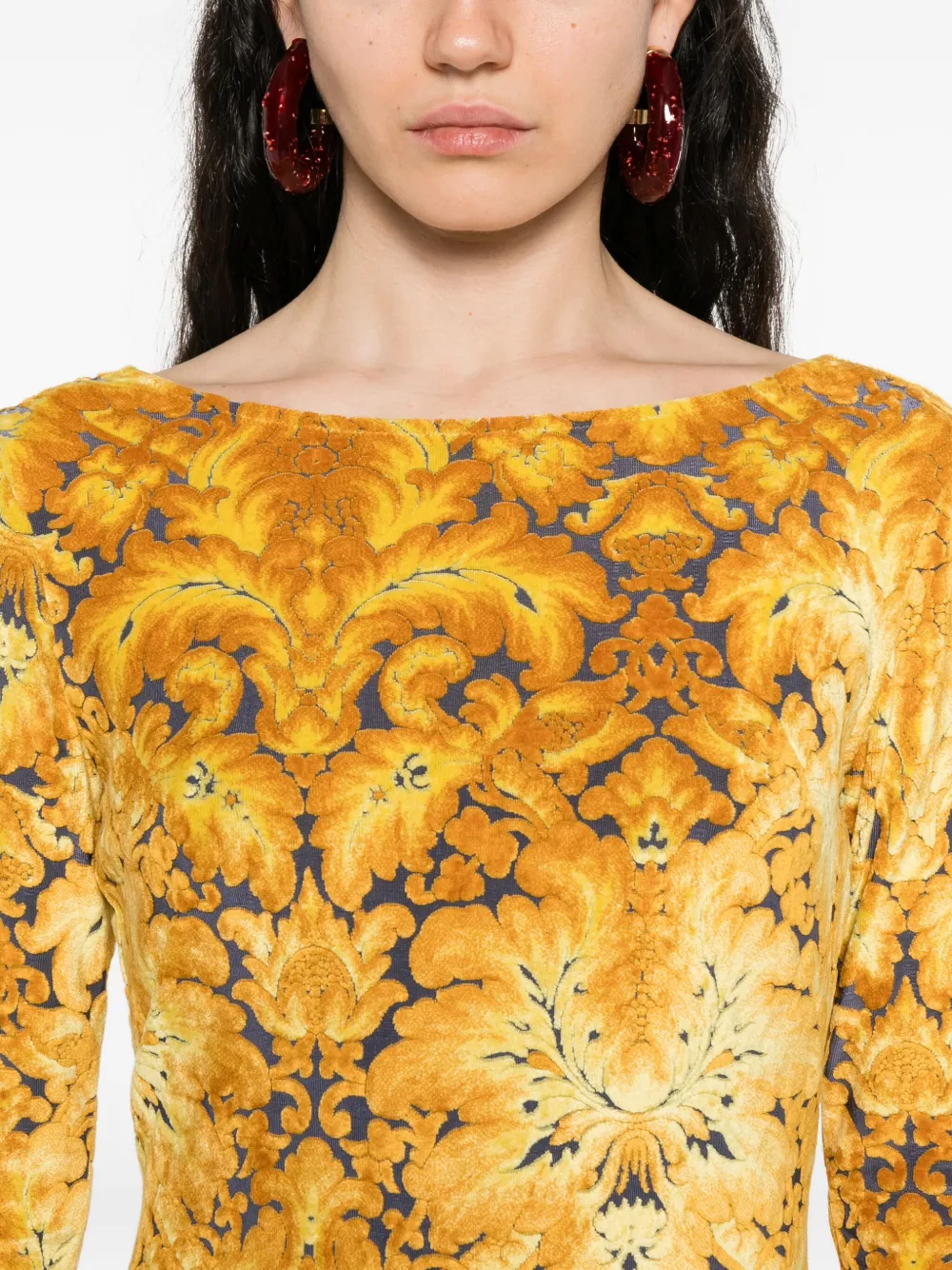 ETRO baroque-print maxi dress Geel