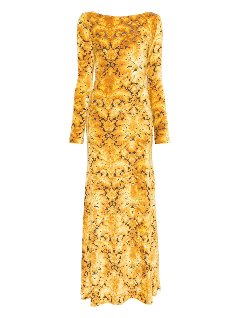 ETRO baroque-print maxi dress Geel