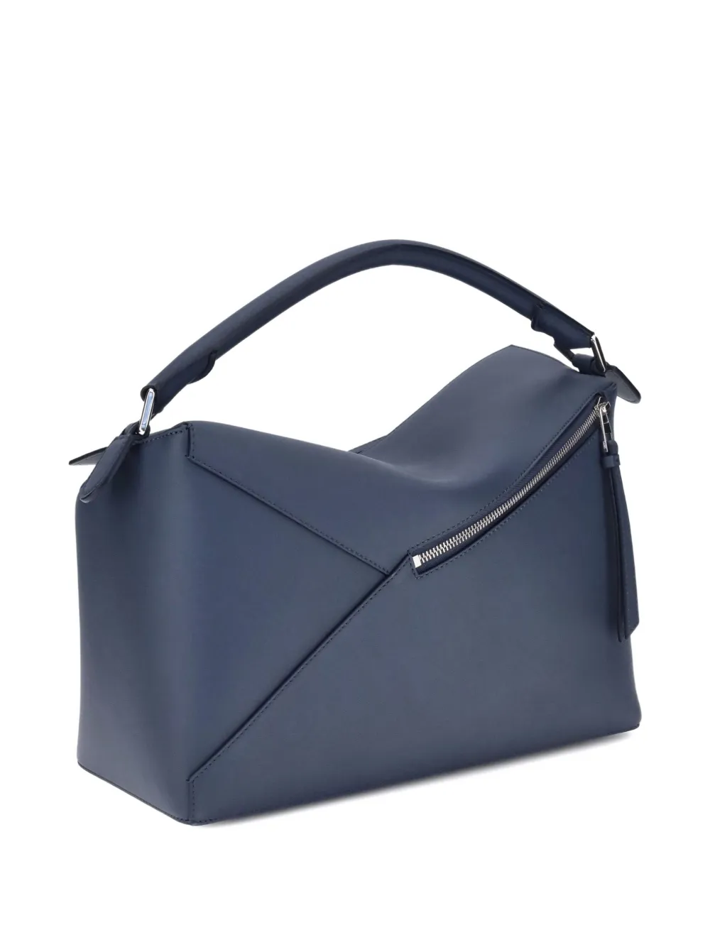 Loewe Puzzle Edge Large Logo-debossed Leather Messenger Bag In Blue