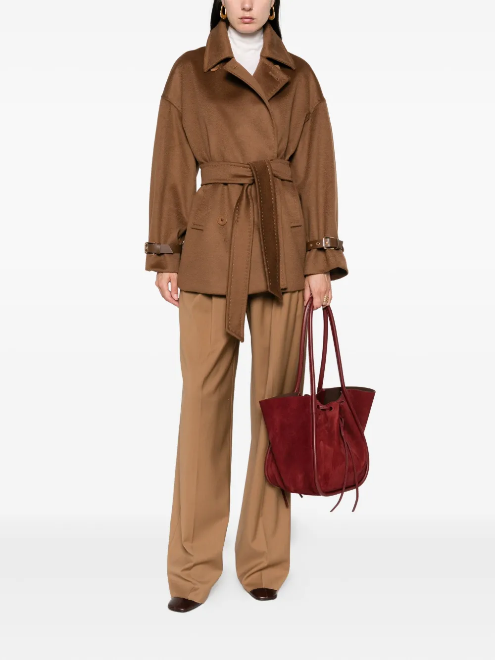 Max Mara Jas met ceintuur Bruin