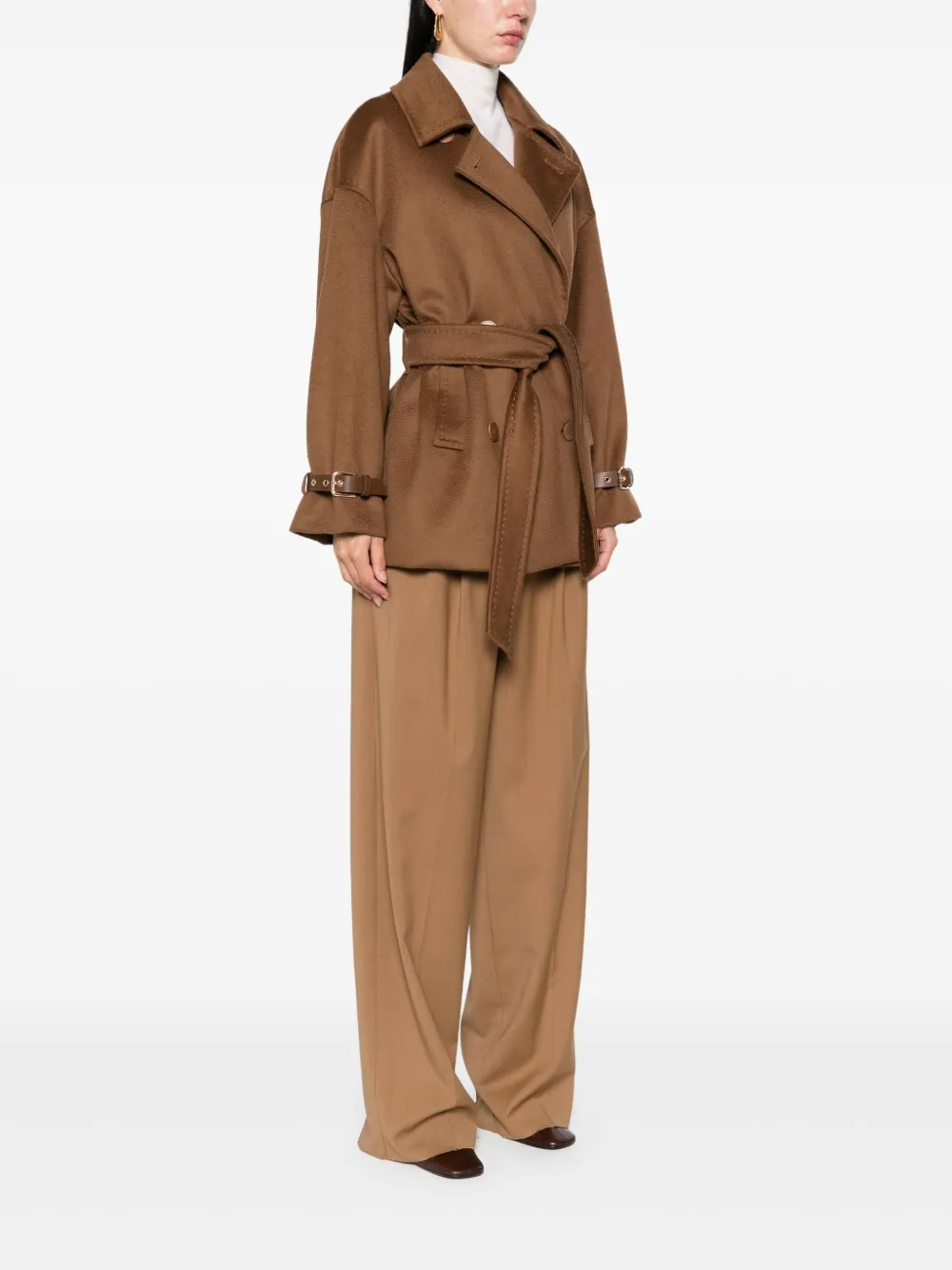 Max Mara Jas met ceintuur Bruin