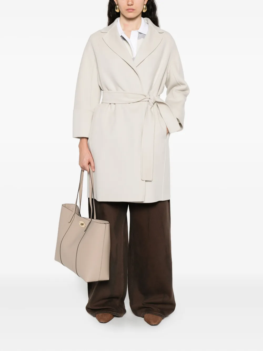 'S Max Mara virgin wool belted trench coat Beige