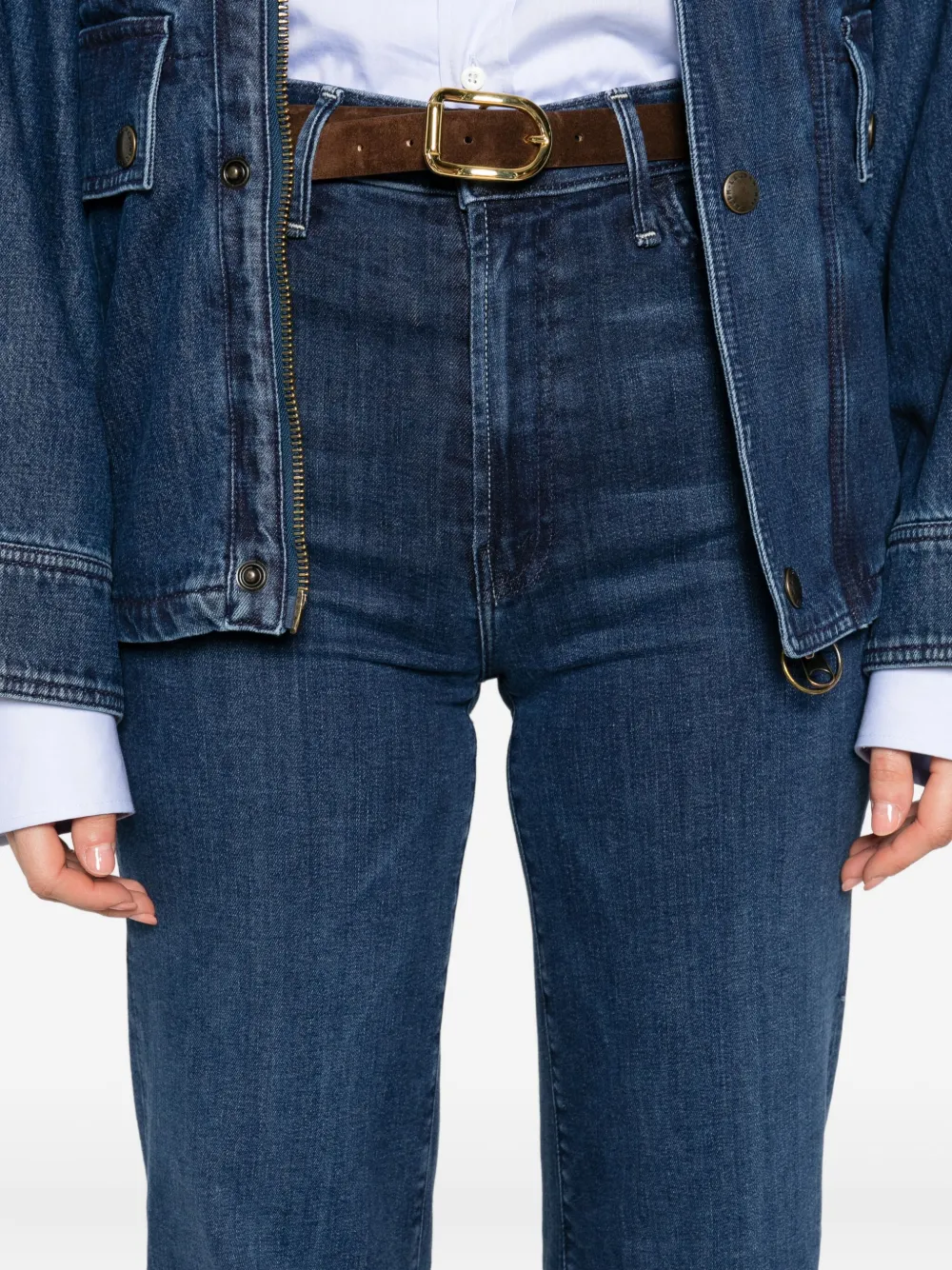 MOTHER The Hustler Roller Sneak jeans Blauw