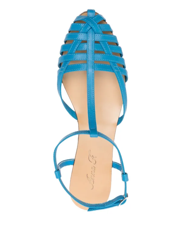 Anna 512 T-bar Caged Sandals Blue FARFETCH MY