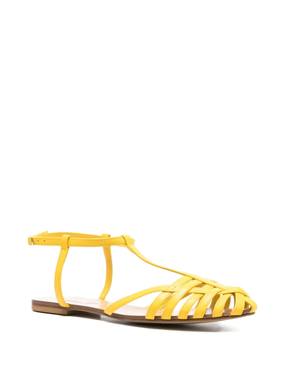 Anna F. 512 leather T-bar sandals Yellow