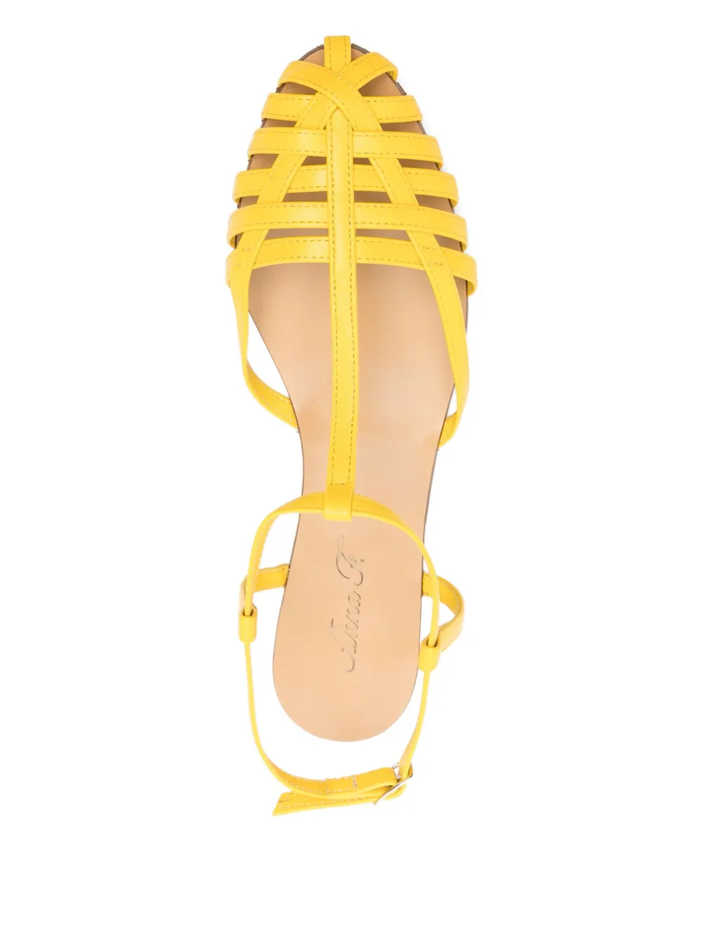 Anna F. 512 leather T-bar sandals Yellow