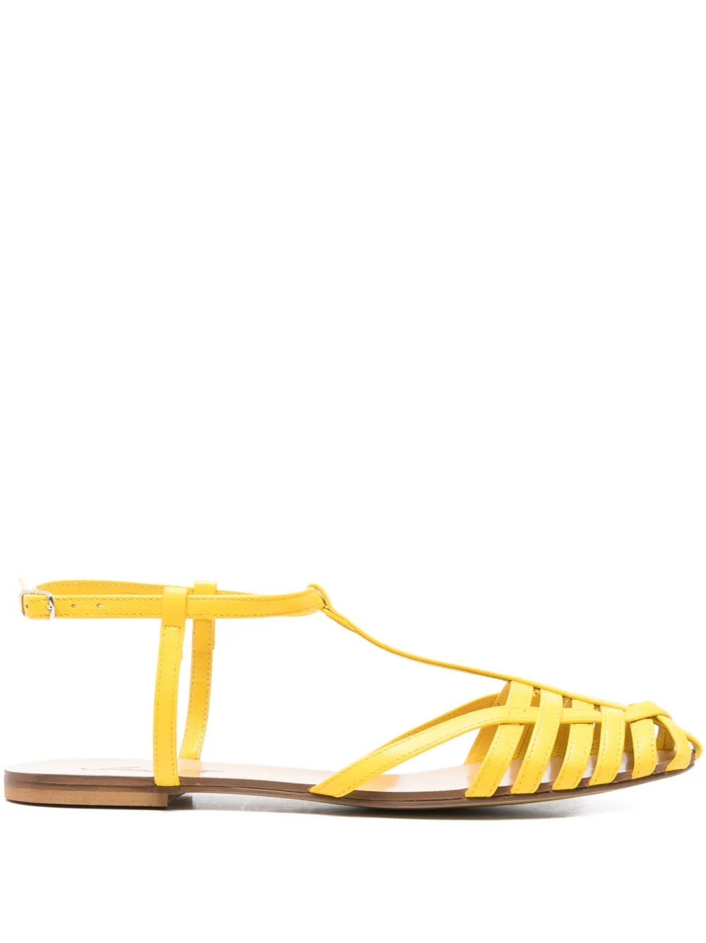 Anna F. 512 leather T-bar sandals Yellow