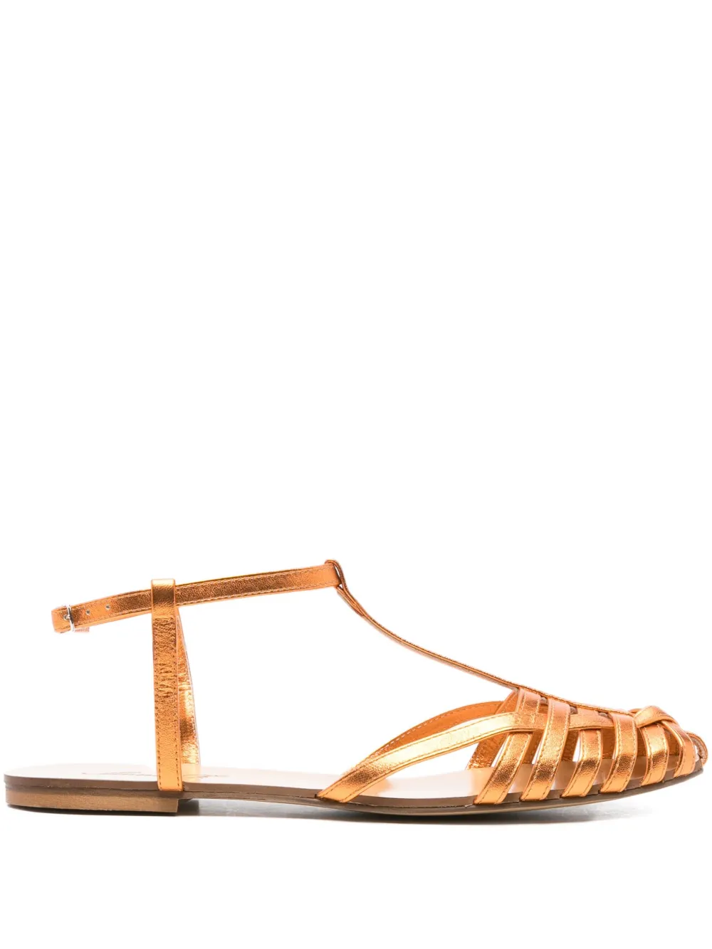 Anna F. 512 leather T-bar sandals Orange