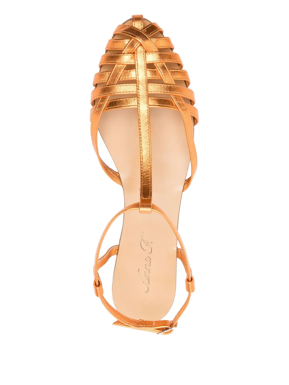 Anna F. 512 leather T-bar sandals Orange