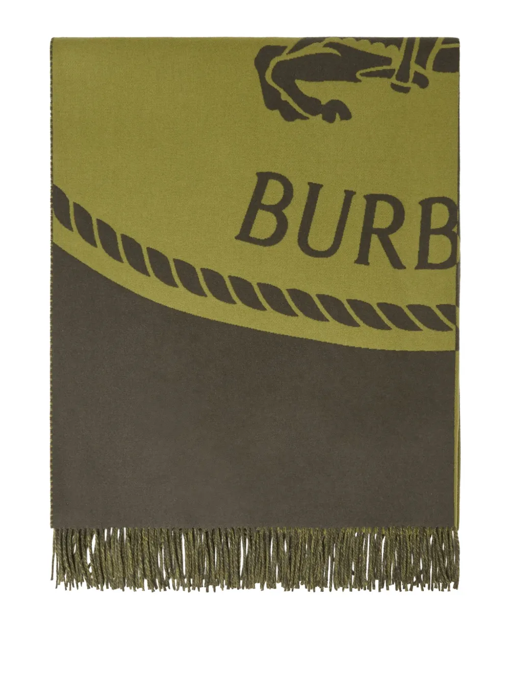 Burberry Knight Stamp Wool Blanket In Green