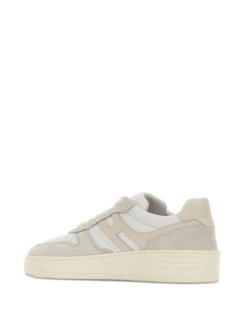 Hogan H630 leather panelled platform sneakers Neutrals