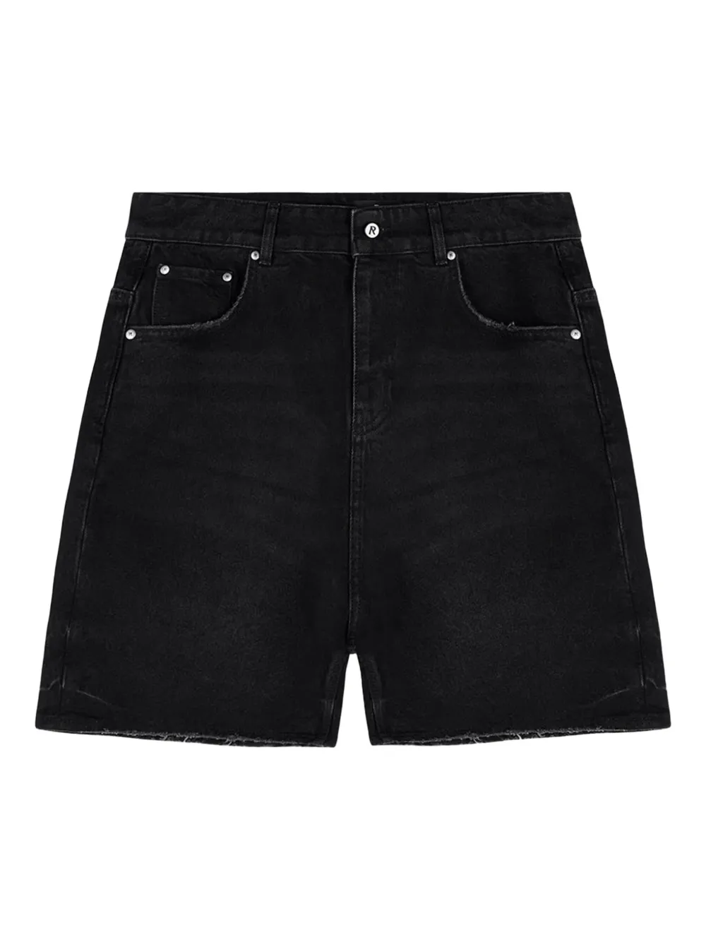 Represent frayed-edge denim shorts Zwart