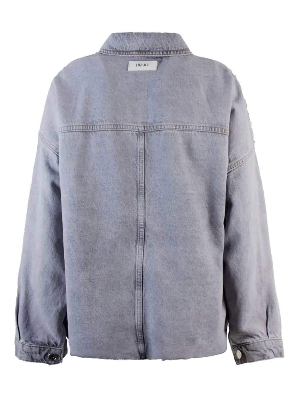 LIU JO Denim jack verfraaid met kristallen Grijs
