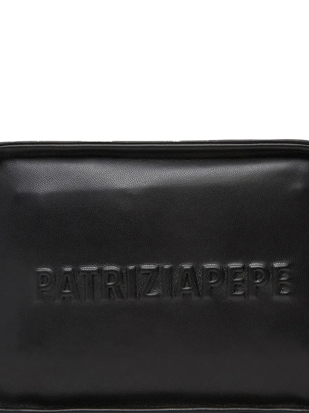 Patrizia Pepe embossed-logo leather shoulder bag Zwart