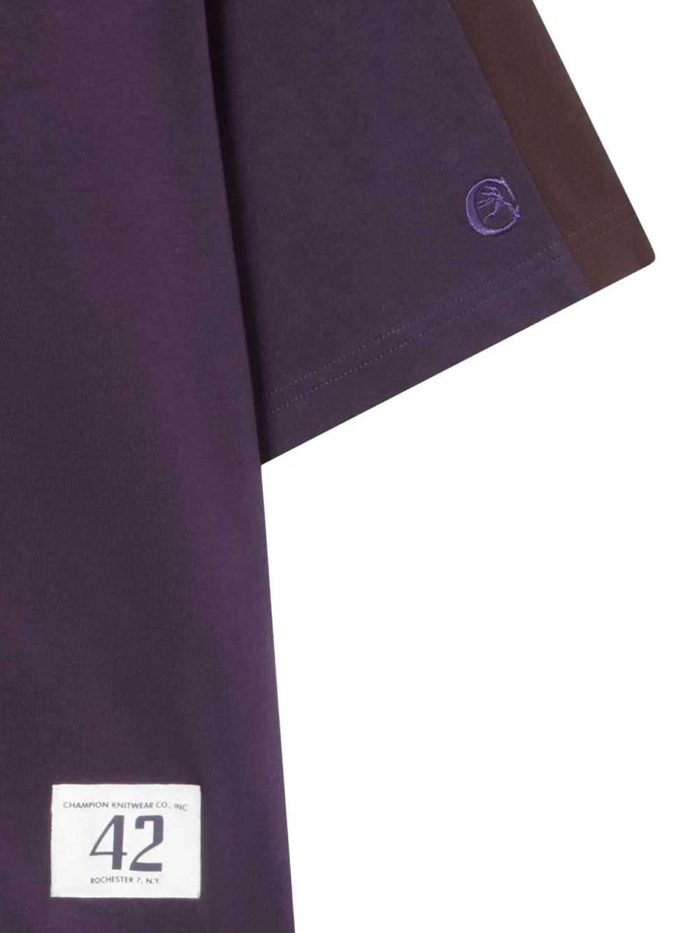 Champion T-shirt met contrasterend vlak Paars