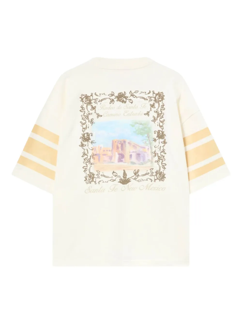 Champion T-shirt met grafische print en gestreepte mouwen Wit