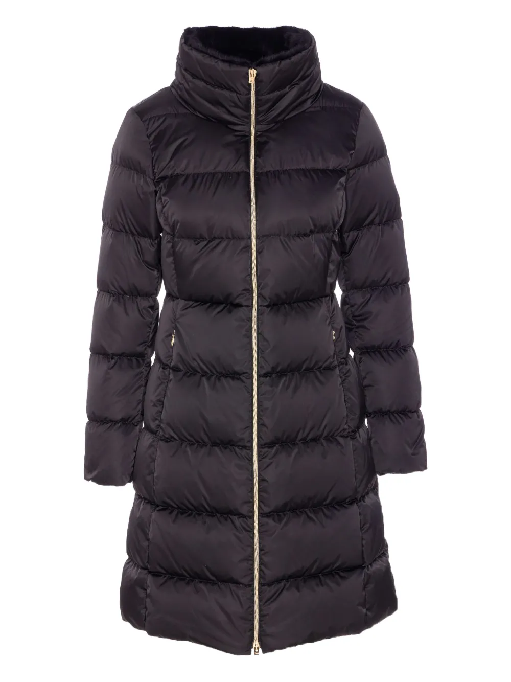 Herno Gewatteerde oversized jas met hoge hals Zwart