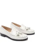 Stuart Weitzman tassel-embellished studded loafers - White