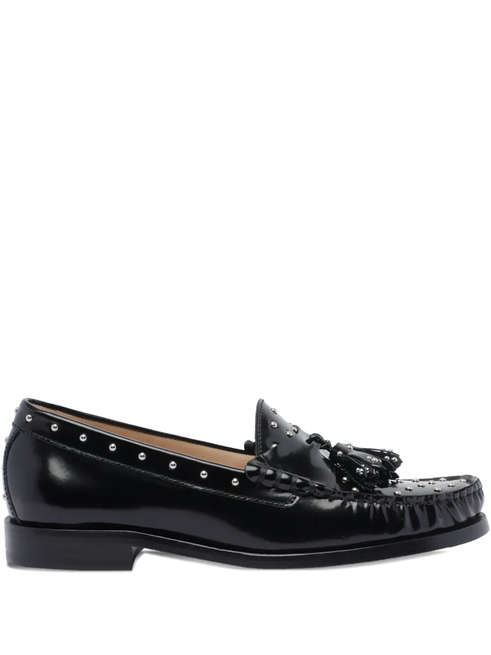 Stuart Weitzman Tassel Stud Loafers In Black