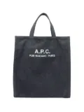 A.P.C. Recuperation logo-print tote bag - Blue