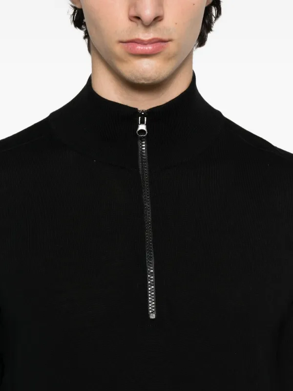 アウトレット値下げ STONE ISLAND ブラック ジップアップセーター