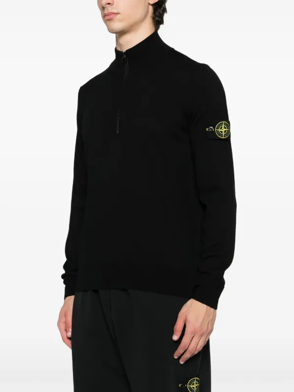 Stone Island ハーフジップ セーター | ブラック | FARFETCH JP