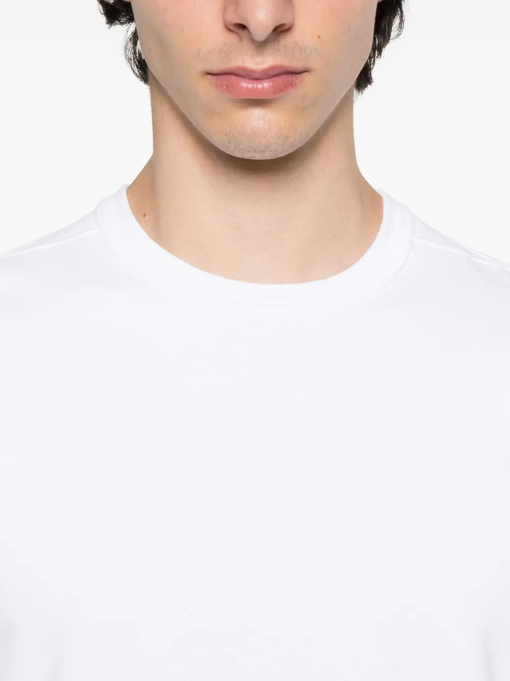 Stone Island 6100028 sweater met logopatch en ronde hals Wit