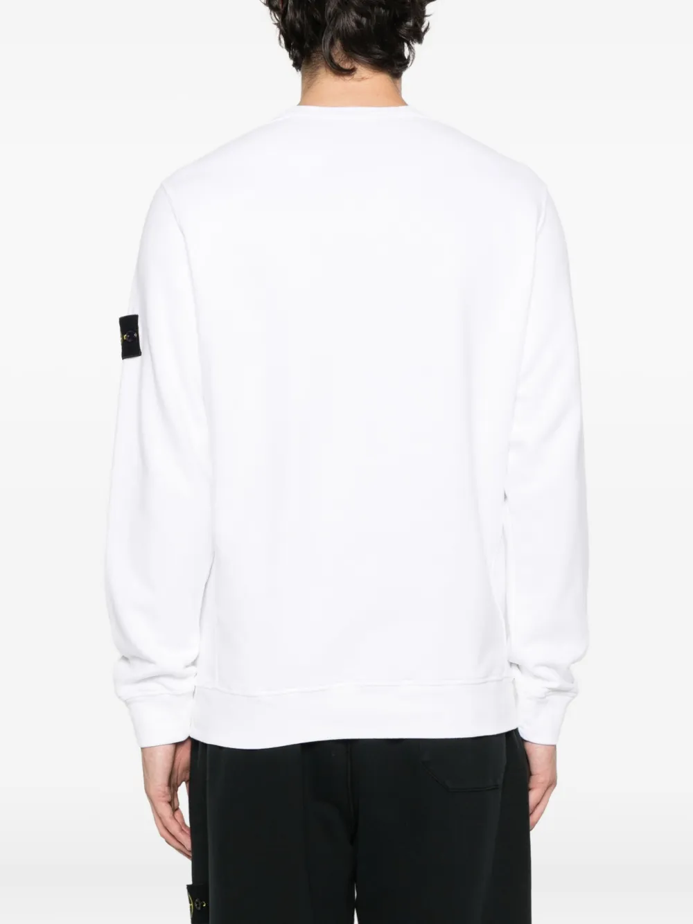 Stone Island 6100028 sweater met logopatch en ronde hals Wit