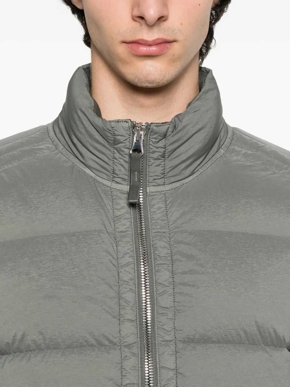 Stone Island quilted zip-front jacket Groen