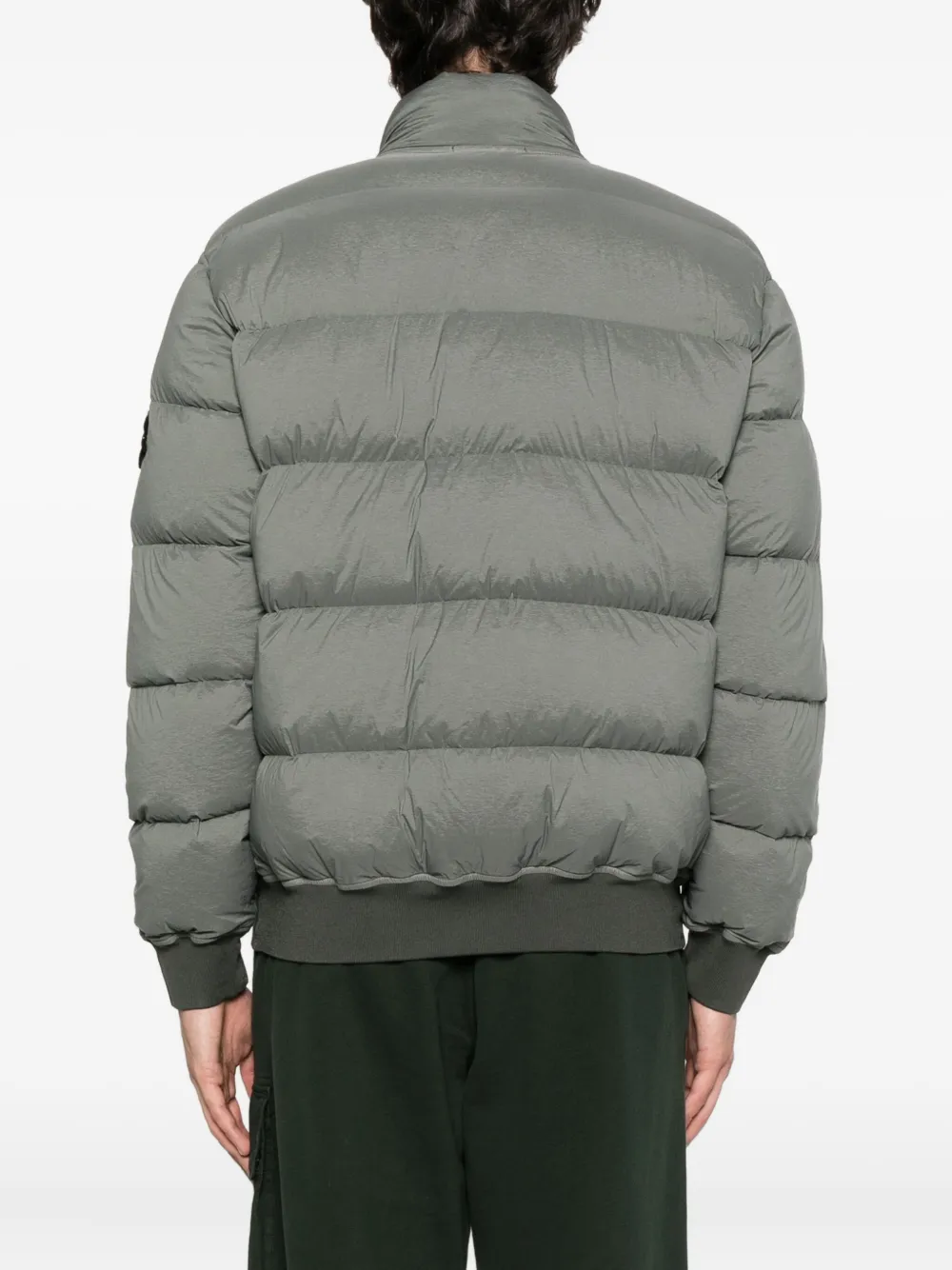 Stone Island quilted zip-front jacket Groen