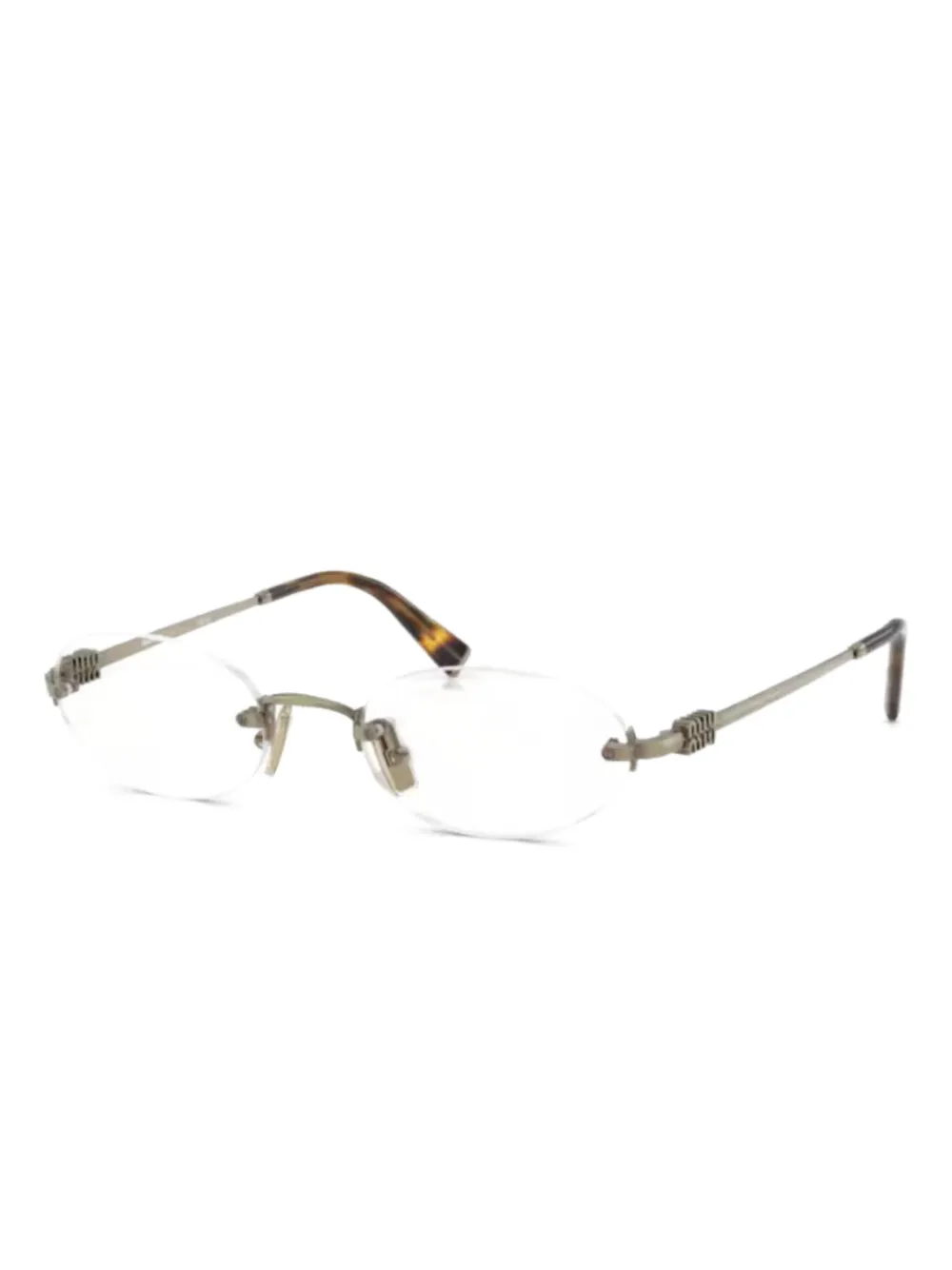 Miu Eyewear oval-frame rimless glasses Bruin